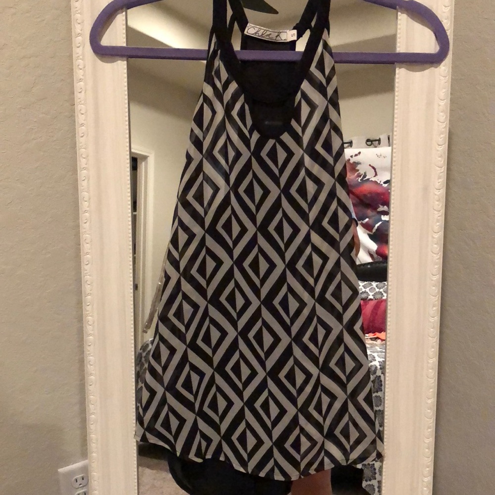 patterned racerback blouse